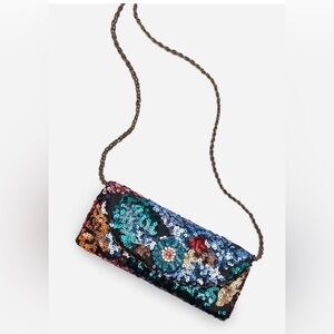Johnny Was Sequin Evening Clutch - Bag - Multicolor NWT